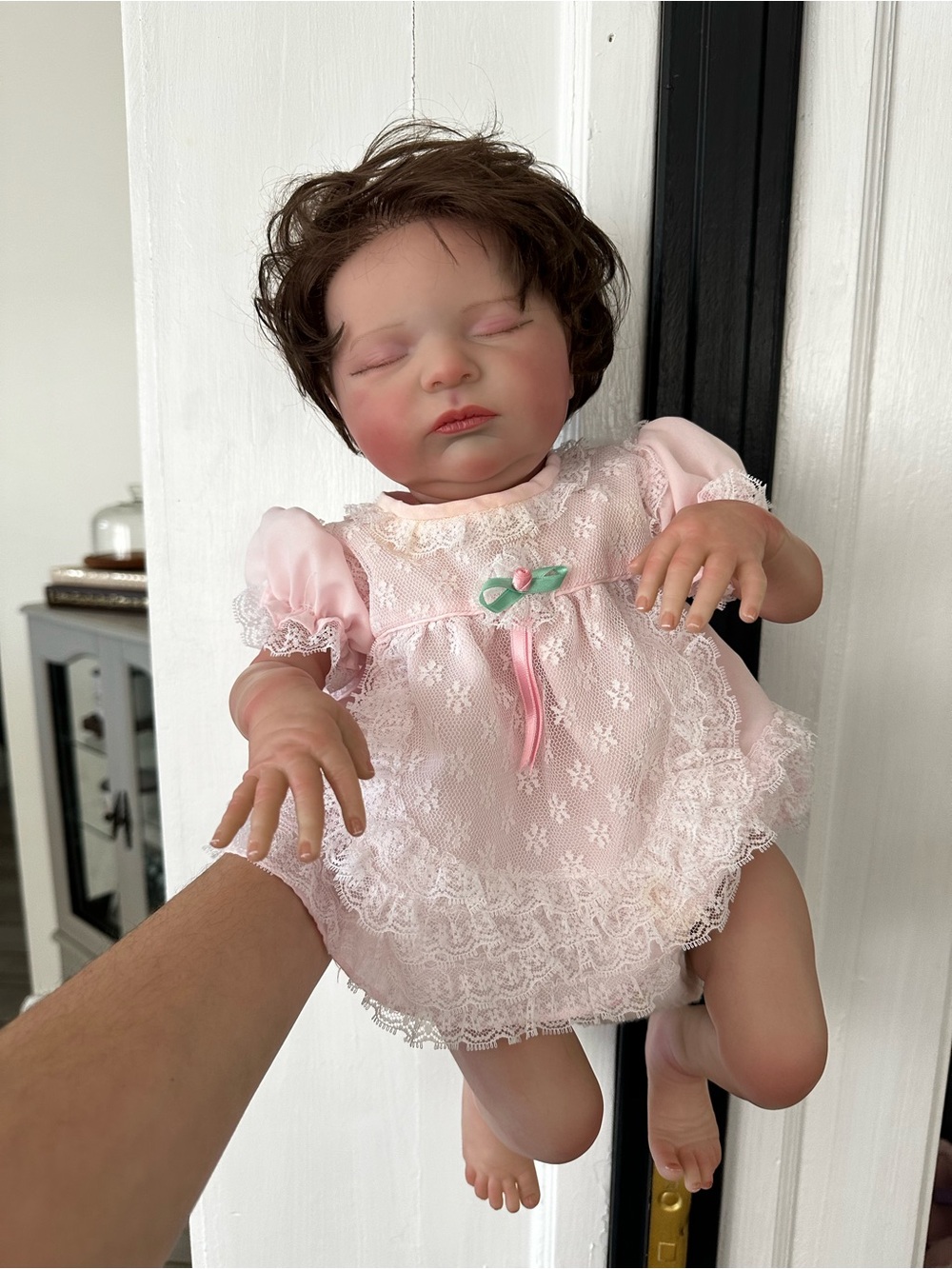 Pink Lace reborn Baby Doll with Realistic Features - Brand Unspecified